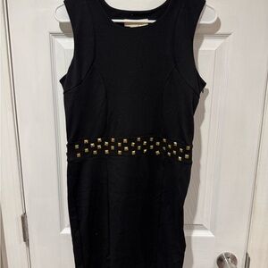 Nicki Minaj Black Mini Dress with Gold Studs